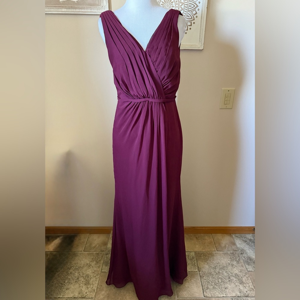 David's Bridal burgundy Maxi Dress